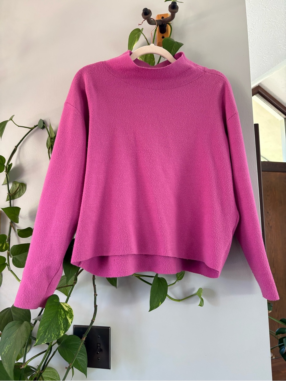 Anthropologie Maeve PINK Mock Neck Sweater